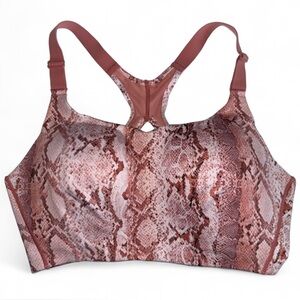 Victorias Secret On Point Sports Bra 34DD Pink Snake Print High Impact Racerback